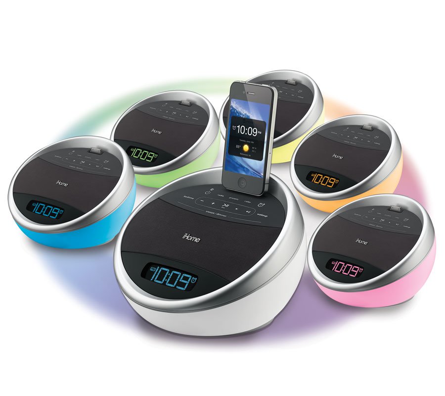 AM FM Radio Dock IHome IH6 Clock Radio For IPod - White Alarm Clock ...