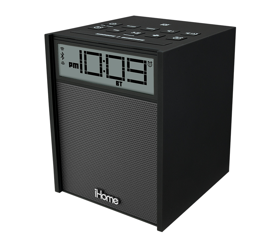 Black Tonysa Wireless Bluetooth Music Audio Speaker MP3 Player with AUX Alarm Clock FM Radio LED Display