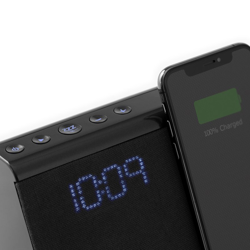 iHome iBTW390 Wireless Fast Qi Charging Bluetooth Dual Alarm Clock with