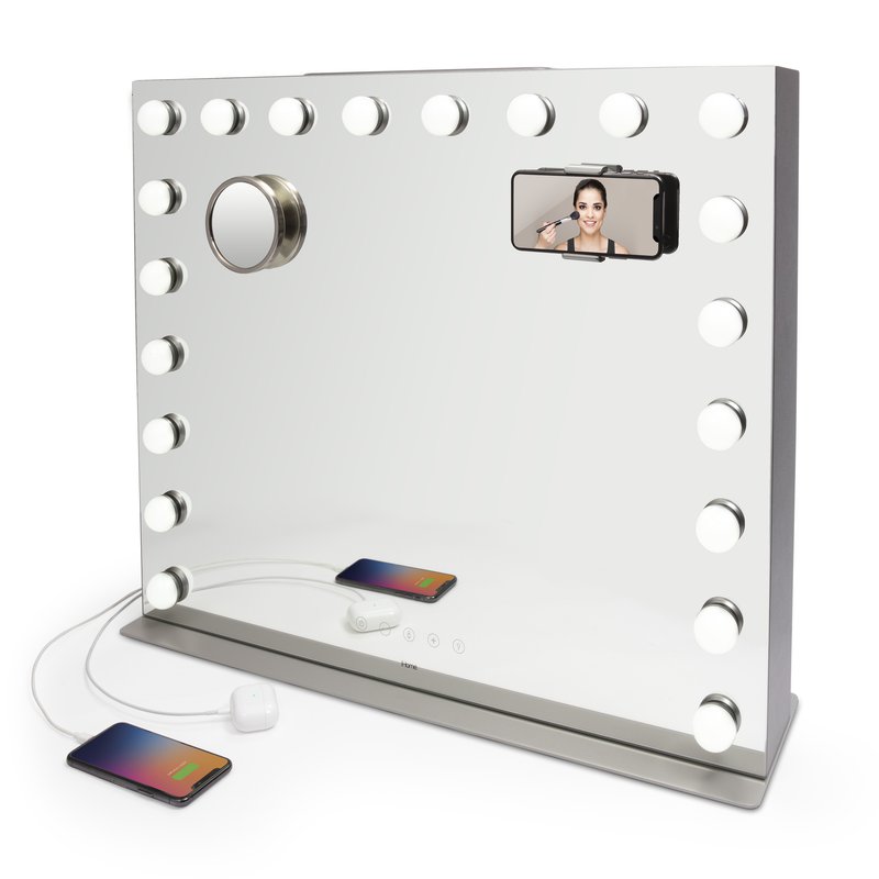 Ihome Hollywood Studio Pro Icvbt500 Luxury Oversized Vanity Stereo Speaker System With Bluetooth Dual Usb Charging And Removable 10x Detail Mirror Ihome Hollywood Studio Pro Icvbt500, Ihome Hollywood Vanity Mirror Bluetooth Speaker Review