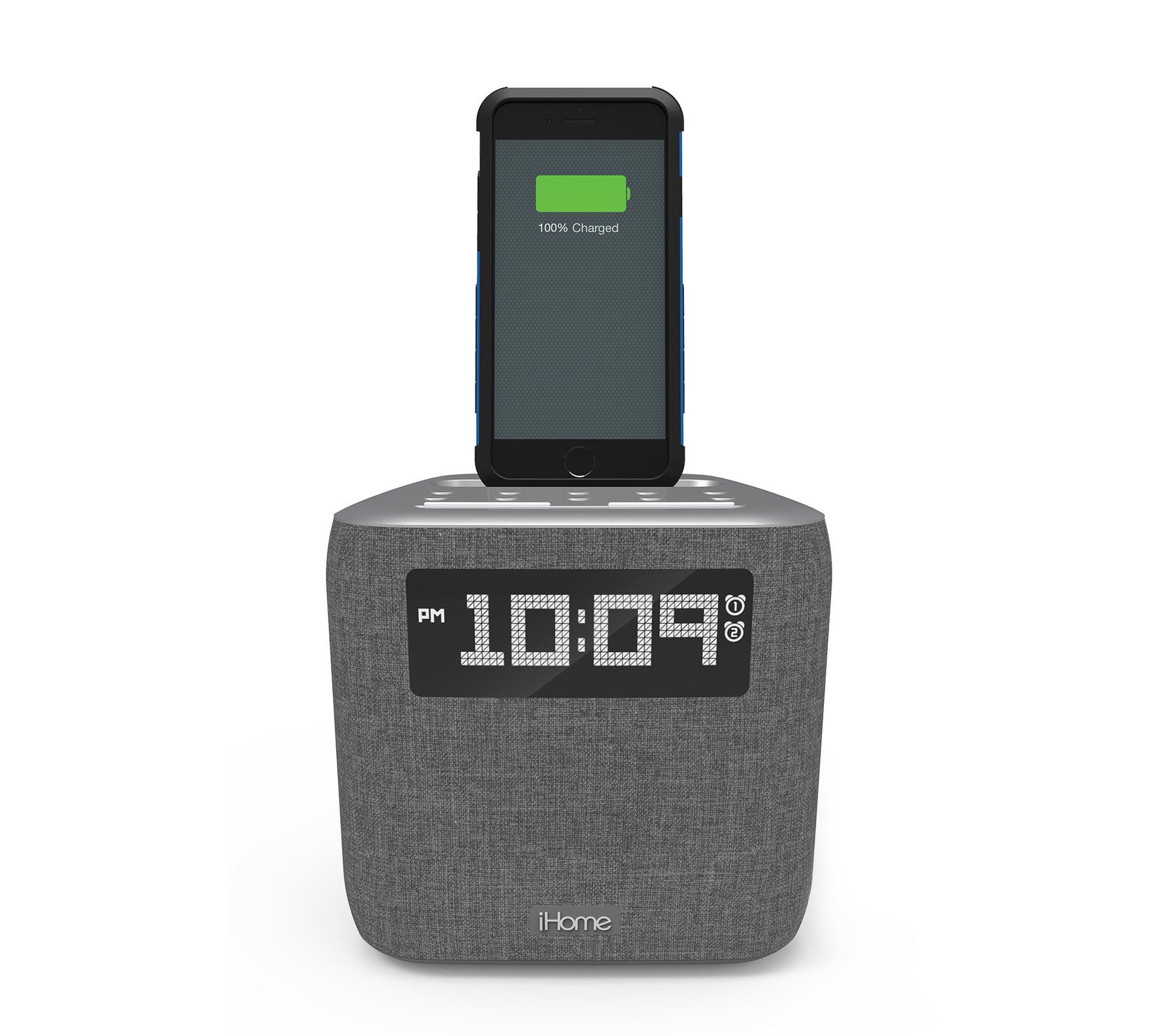 iHome iPL8X Dual Charging Docking Clock Radio Touch to zoom